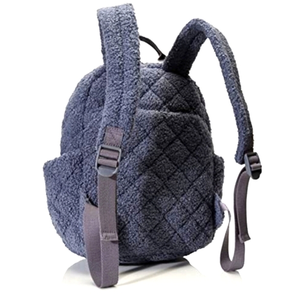 Vera Bradley Teddy Fleece Sherpa Backpack Blue - Picture 2 of 12